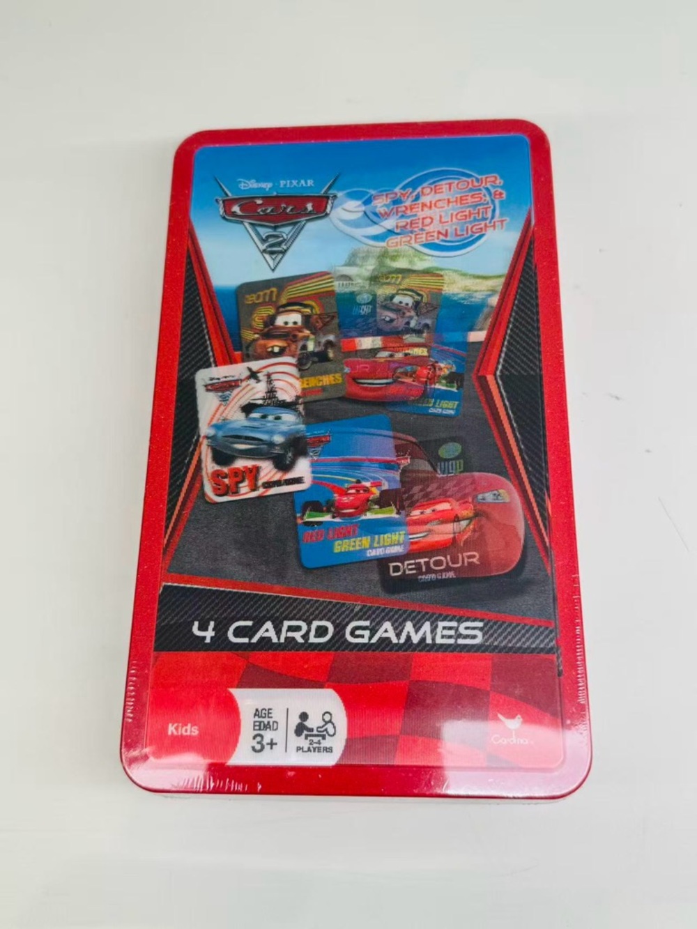 Disney Pixar CARS 4 Card Games in Collectible Decorative Tin NEW